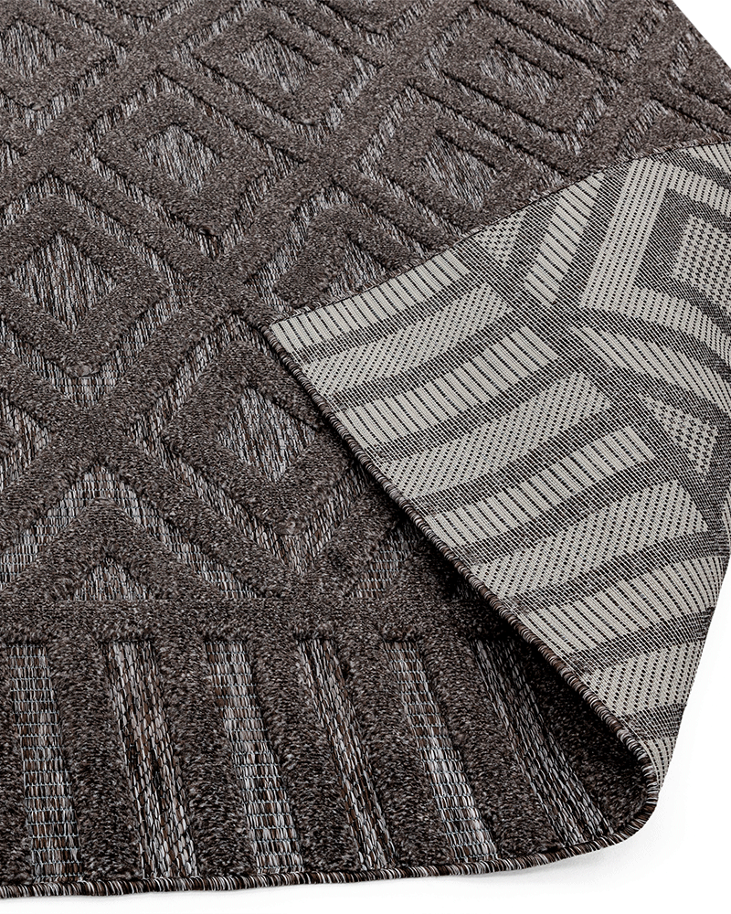 SALTA SA02 CHARCOAL DIAMOND INDOOR OUTDOOR FLATWEAVE RUG