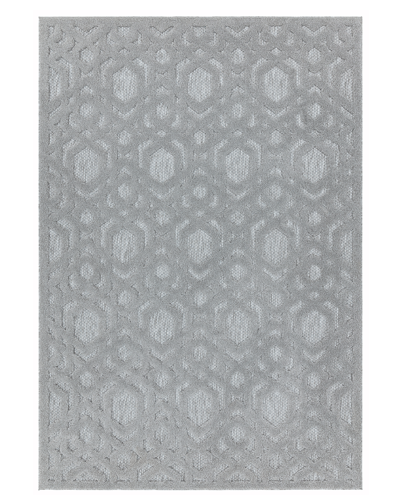 SALTA SA03 SILVER GEOMETRIC INDOOR OUTDOOR RUG