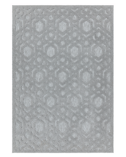 SALTA SA03 SILVER GEOMETRIC INDOOR OUTDOOR RUG