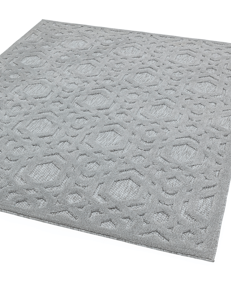 SALTA SA03 SILVER GEOMETRIC INDOOR OUTDOOR RUG