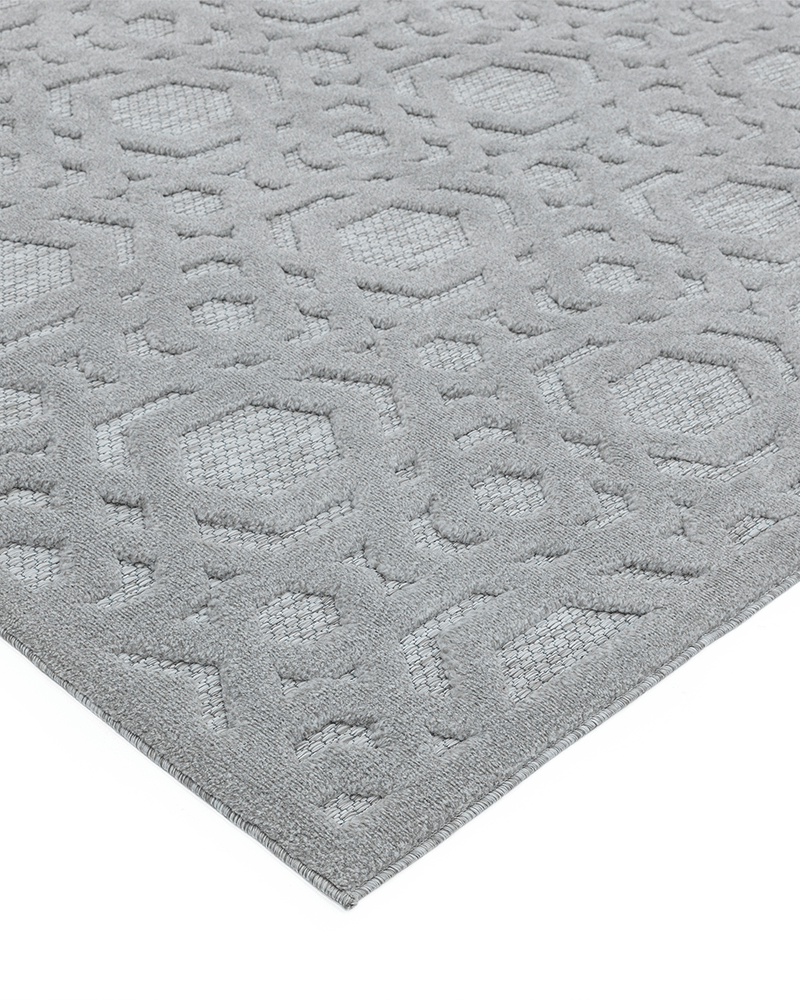 SALTA SA03 SILVER GEOMETRIC INDOOR OUTDOOR RUG