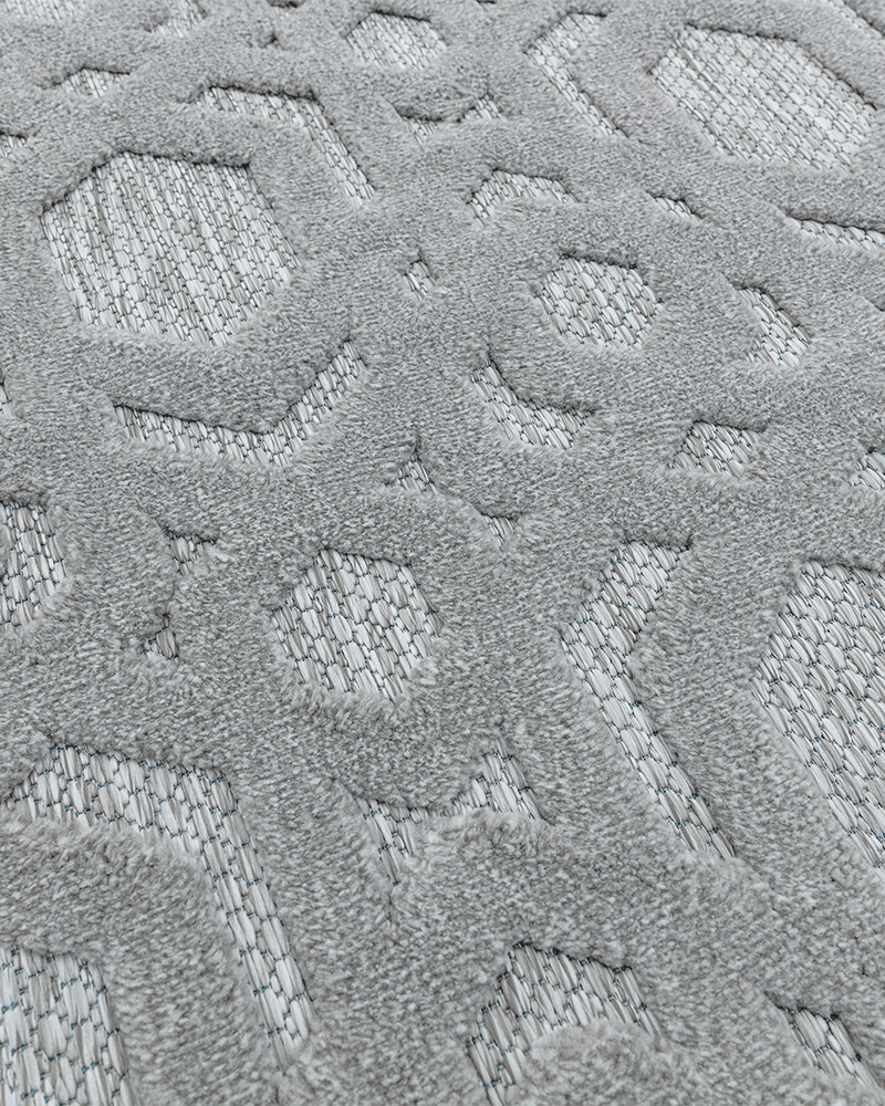 SALTA SA03 SILVER GEOMETRIC INDOOR OUTDOOR RUG