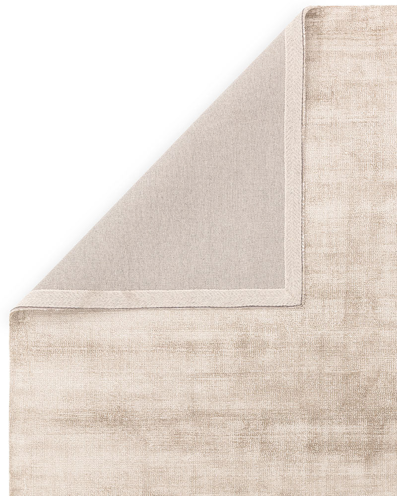 ASTON PLAIN VISCOSE SAND DISTRESSED EFFECT SHIMMER RUG
