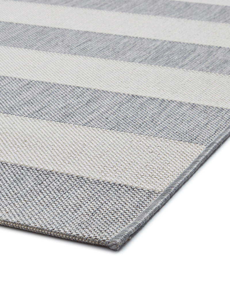 SANTA MONICA STRIPE 48644 INDOOR / OUTDOOR RUG GREY / LIGHT BEIGE