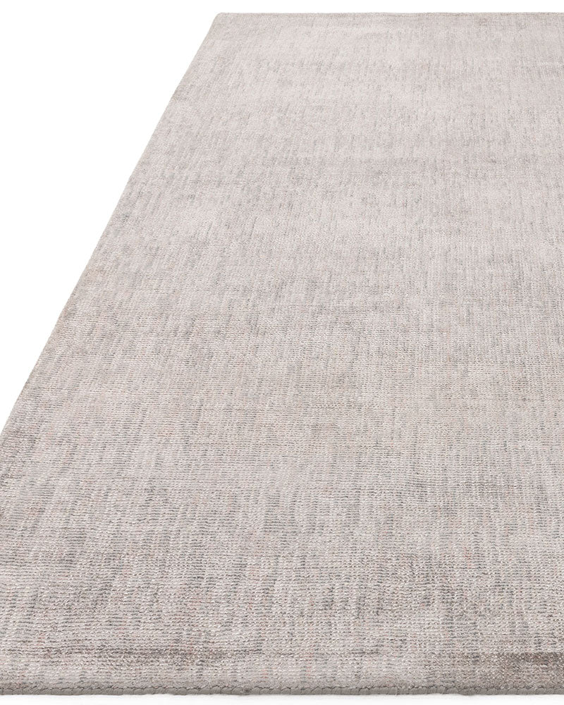 ASTON PLAIN VISCOSE SILVER DISTRESSED EFFECT SHIMMER RUG