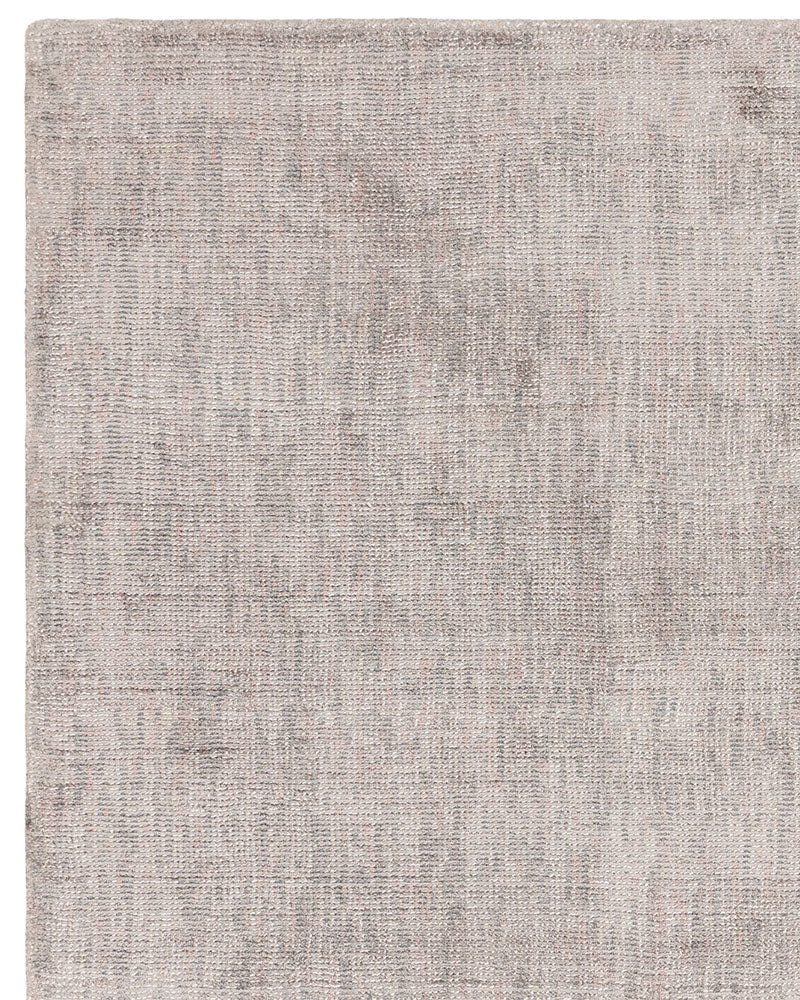 ASTON PLAIN VISCOSE SILVER DISTRESSED EFFECT SHIMMER RUG