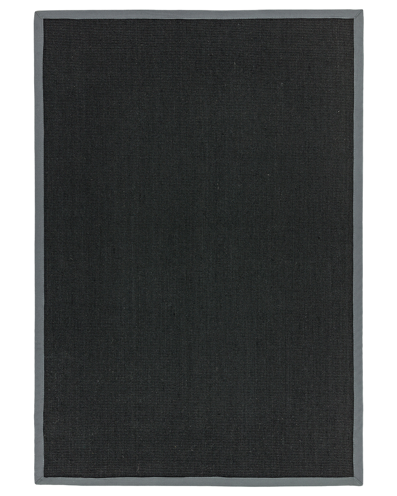 SISAL TAPED EDGE RUG - BLACK / GREY