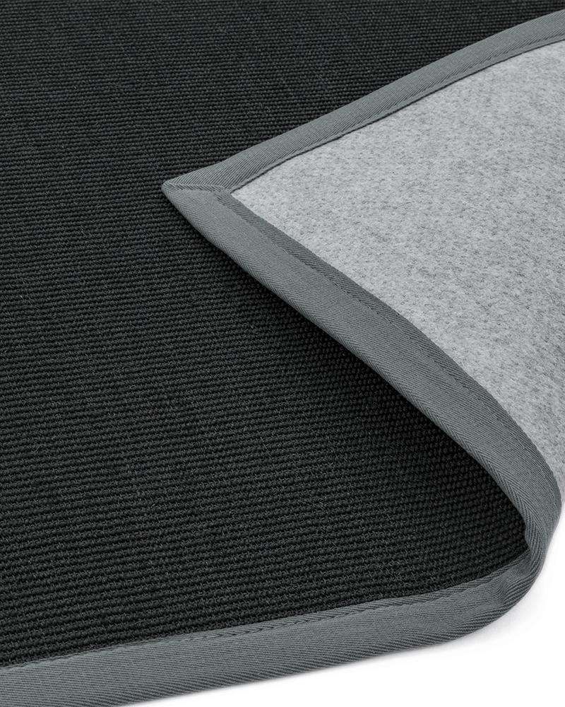 SISAL TAPED EDGE RUG - BLACK / GREY