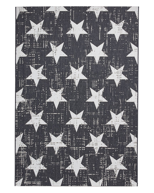 SANTA MONICA STAR 48648 INDOOR / OUTDOOR RUG BLACK / WHITE