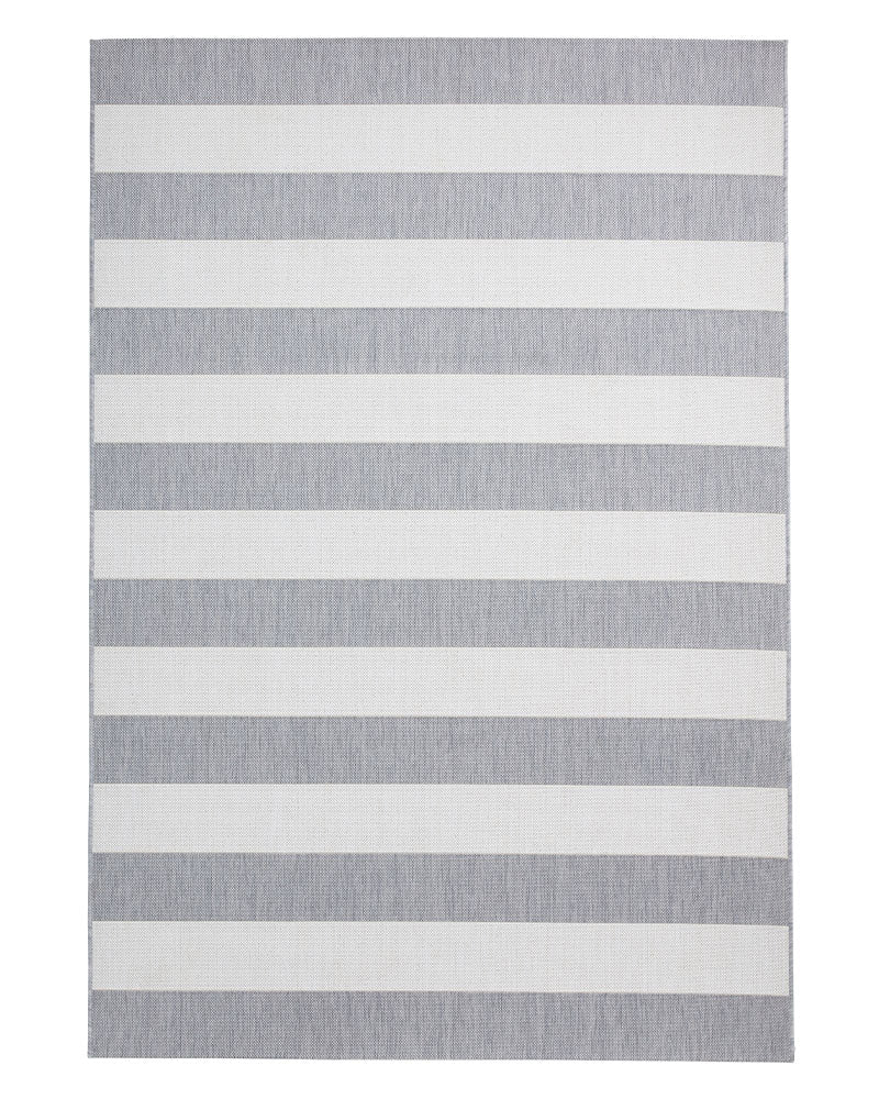 SANTA MONICA STRIPE 48644 INDOOR / OUTDOOR RUG GREY / LIGHT BEIGE