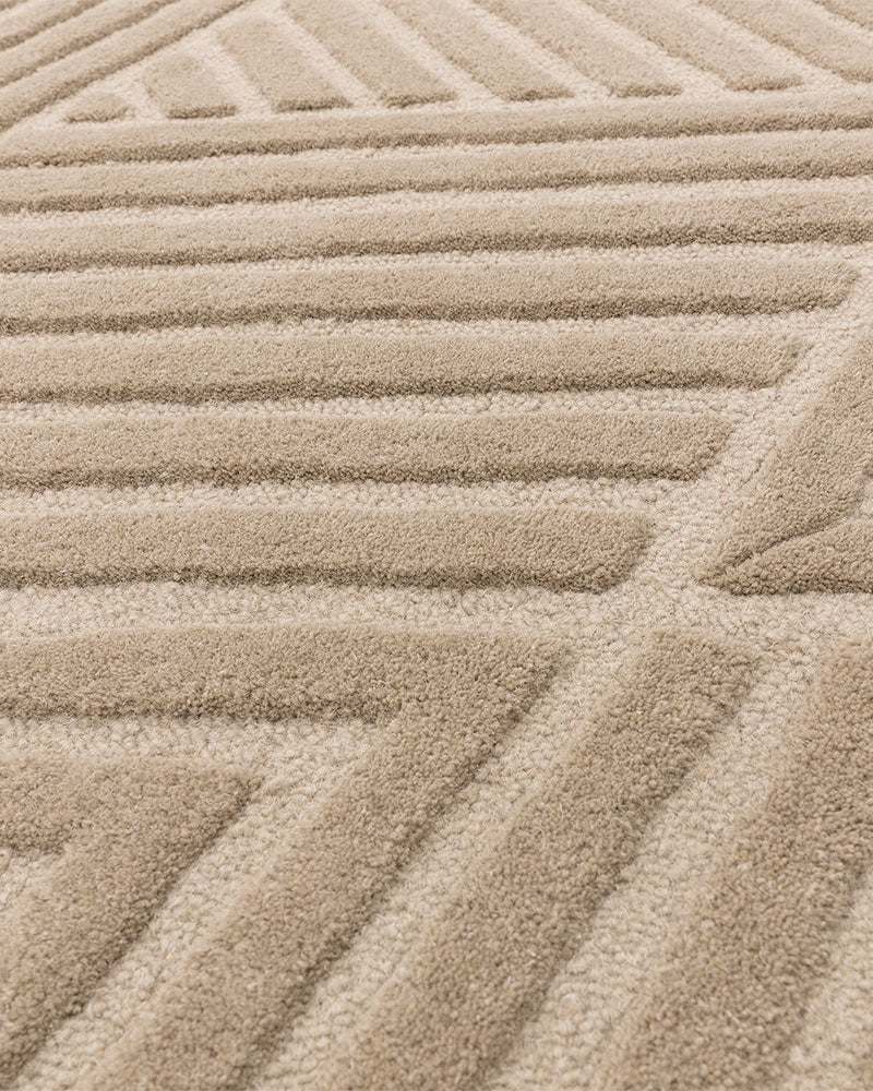 HAGUE TAUPE HAND TUFTED 100% WOOL RUG