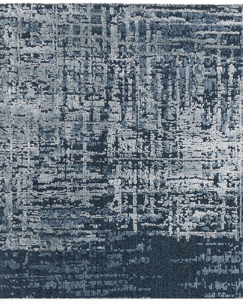 TORINO PETROL BLUE ABSTRACT TEXTURAL RUG