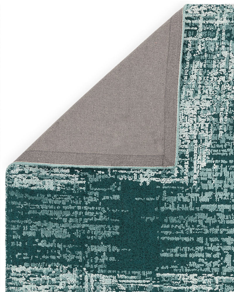 TORINO TEAL GREEN ABSTRACT TEXTURAL RUG