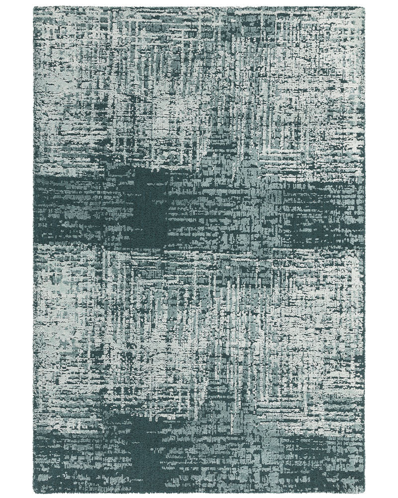 TORINO TEAL GREEN ABSTRACT TEXTURAL RUG