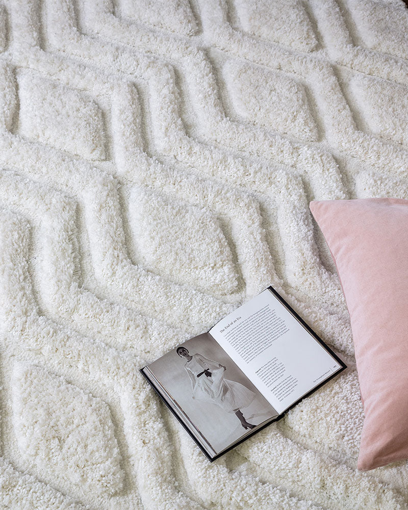 HARRISON OFF WHITE HIGH LOW SHAGGY RUG