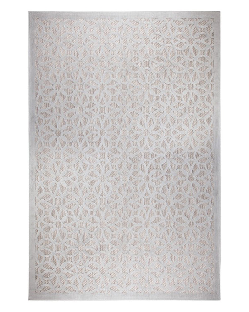 PIATTO ARGENTO SILVER INDOOR / OUTDOOR FLOCKED EFFECT FLATWEAVE RUG