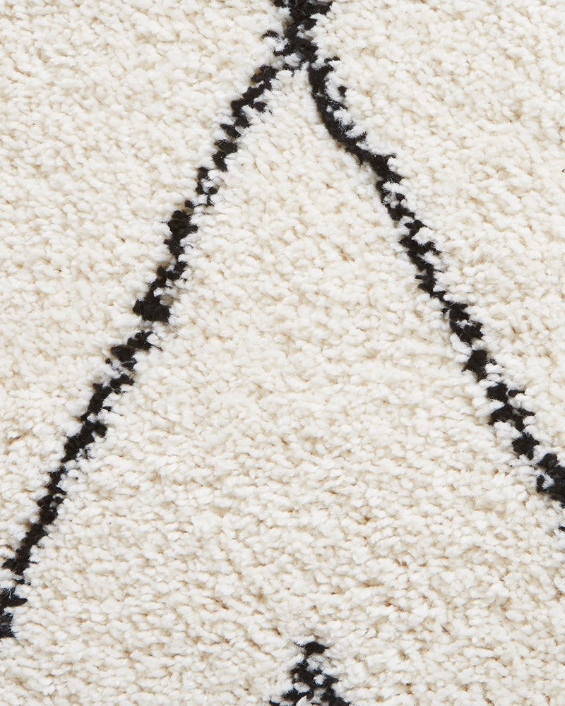 BOHO 8280 WHITE BLACK MOROCCAN BERBER SHAGGY MODERN