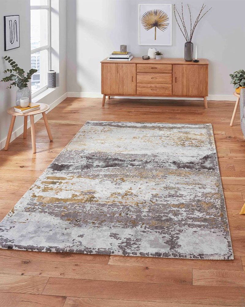 CRAFT 19788 GREY OCHRE ABSTRACT RUG