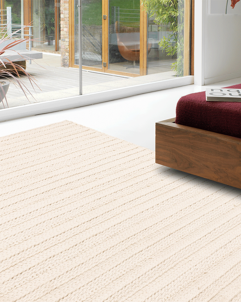 Cream online textured rug