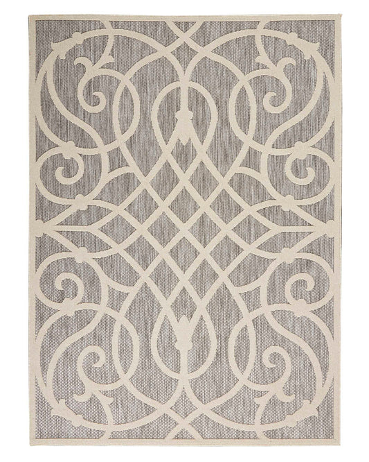 COZUMEL CZM04 SCROLL INDOOR OUTDOOR GREY CREAM