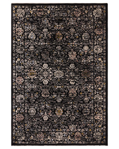 SOVEREIGN 01 BLACK VINTAGE FLORAL TRADITIONAL STYLE RUG