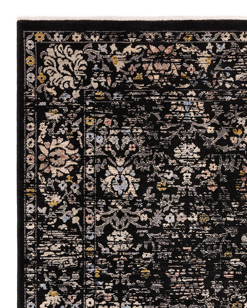 SOVEREIGN 01 BLACK VINTAGE FLORAL TRADITIONAL STYLE RUG