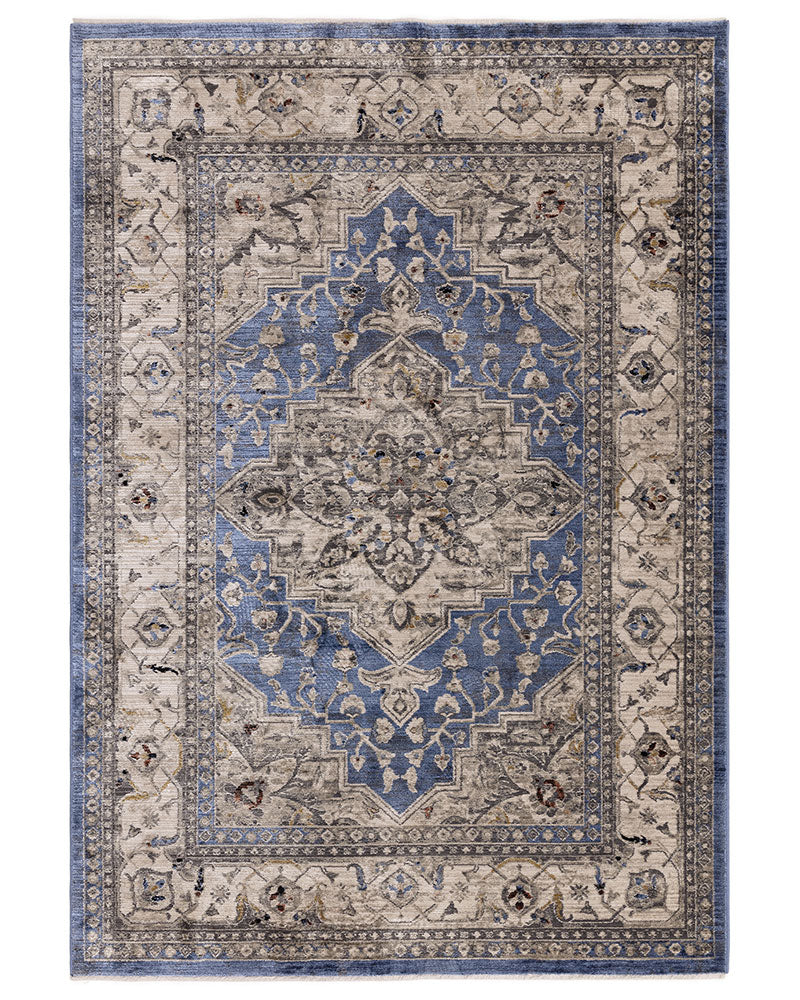 SOVEREIGN 07 BLUE MEDALLION VINTAGE TRADITIONAL STYLE RUG