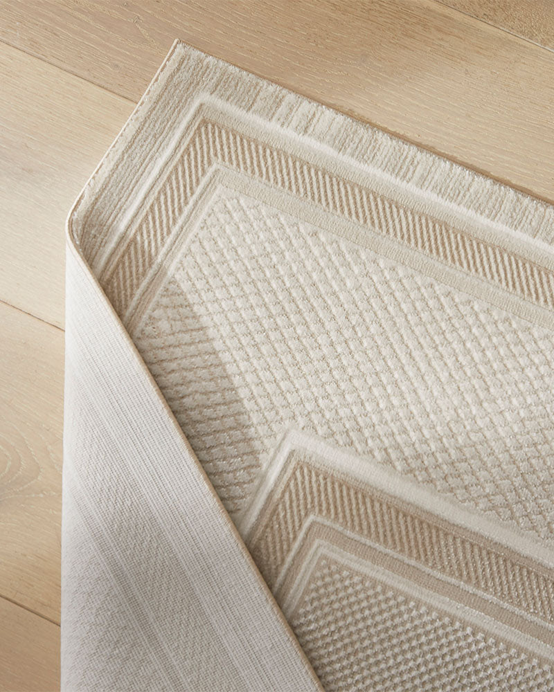 OLIVIA 101 CREAM BEIGE BORDER RUG
