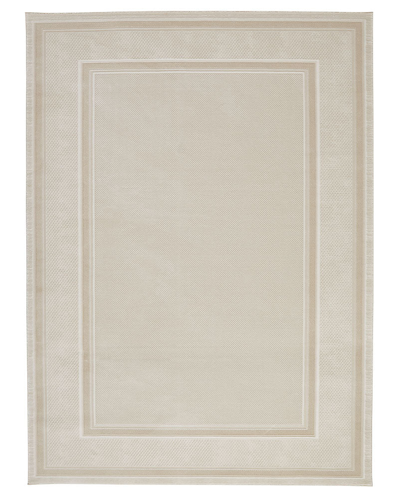 OLIVIA 101 CREAM BEIGE BORDER RUG