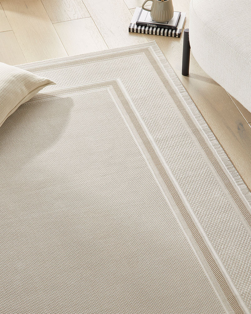 OLIVIA 101 CREAM BEIGE BORDER RUG