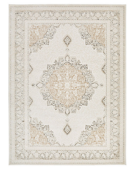 OLIVIA 103 KHAKI TRADITIONAL BORDER RUG