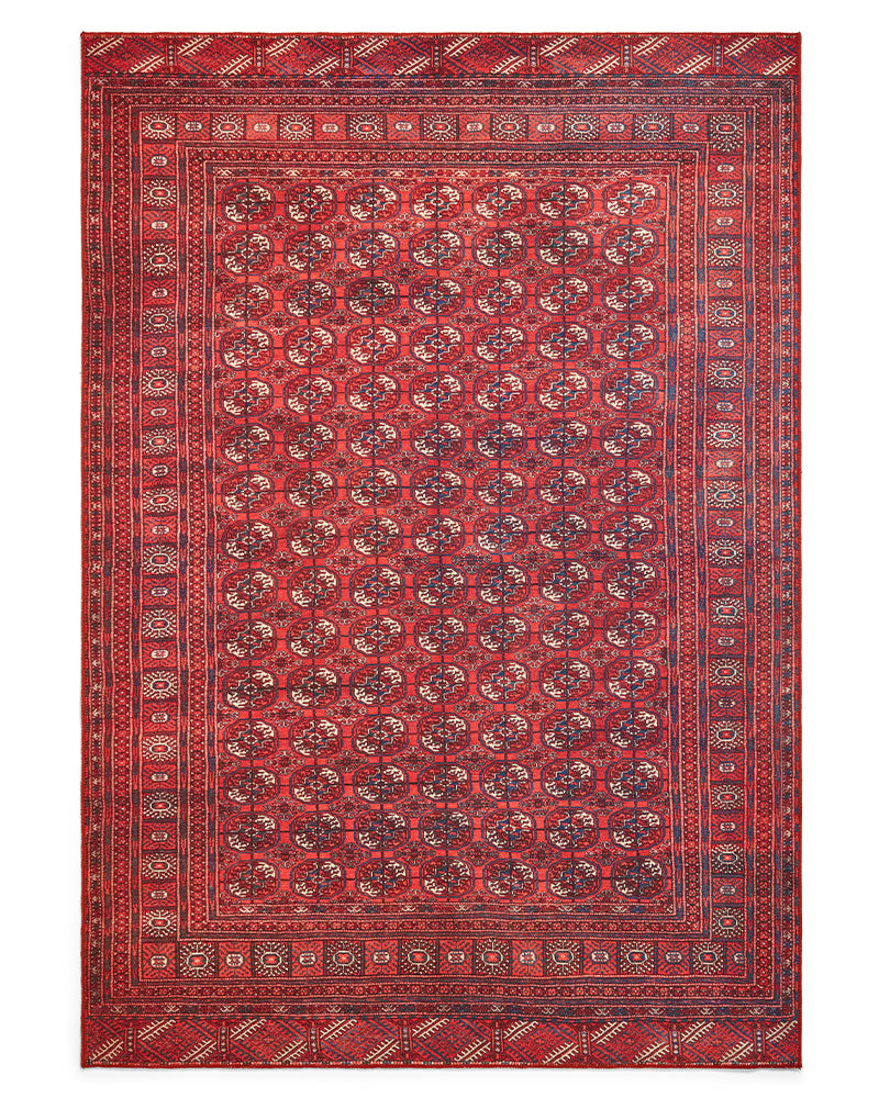 KASHMAR 2018 RED BLUE MACHINE WASHABLE RUG
