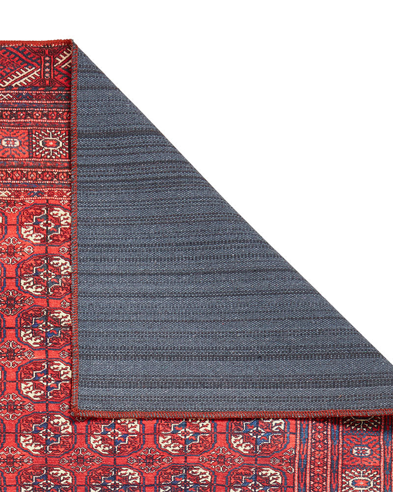 KASHMAR 2018 RED BLUE MACHINE WASHABLE RUG