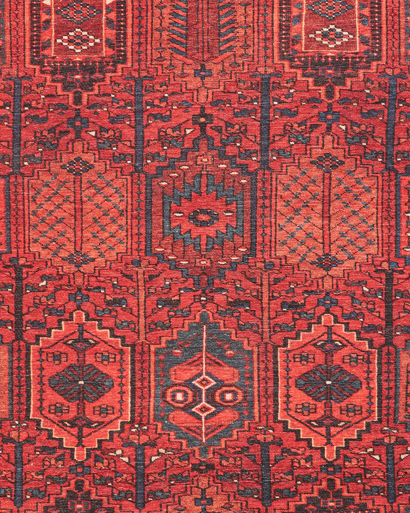 KASHMAR 2022 RED NAVY BLUE MACHINE WASHABLE RUG