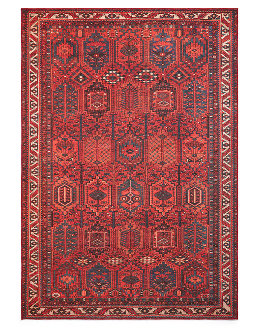 KASHMAR 2022 RED NAVY BLUE MACHINE WASHABLE RUG