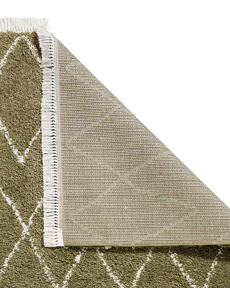 BOHO 8280 GREEN MOROCCAN BERBER SHAGGY MODERN