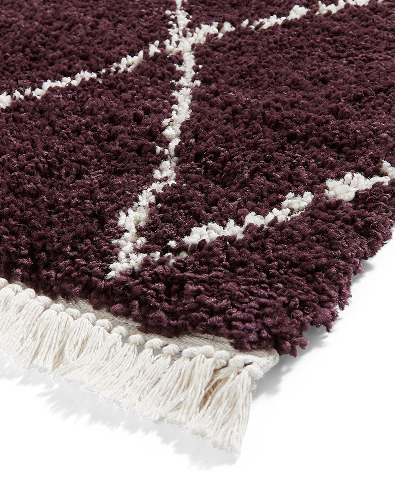 BOHO 8280 PURPLE MOROCCAN BERBER SHAGGY MODERN