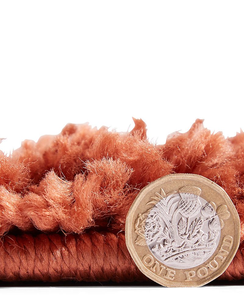 BOHO 8280 RUST TERRACOTTA MOROCCAN BERBER SHAGGY MODERN