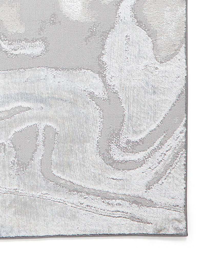 TIDAL TL841 SILVER  METALLIC ABSTRACT RUG
