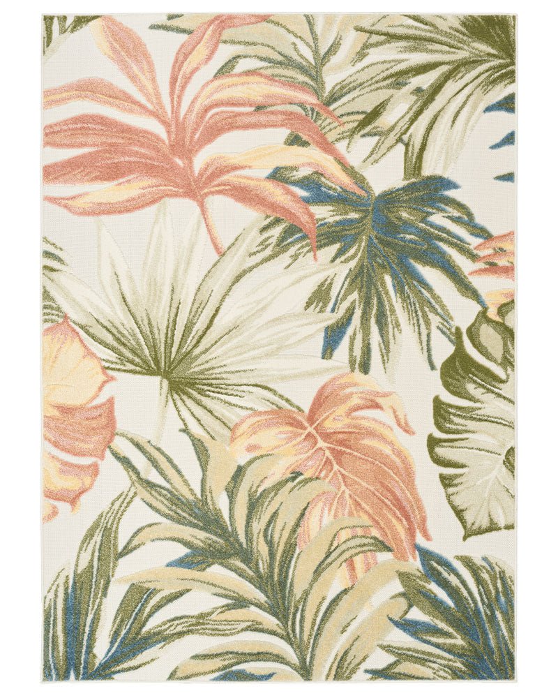 ALOHA ALH43 IVGRN IVORY GREEN INDOOR OUTDOOR RUG
