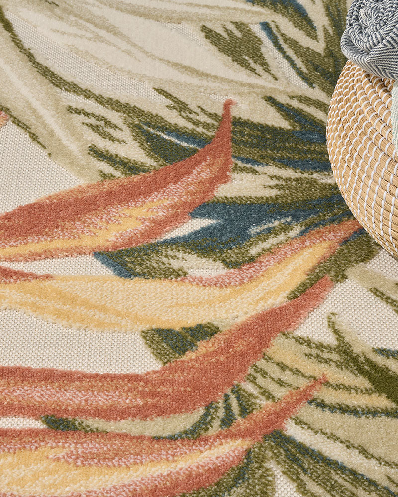 ALOHA ALH43 IVGRN IVORY GREEN INDOOR OUTDOOR RUG