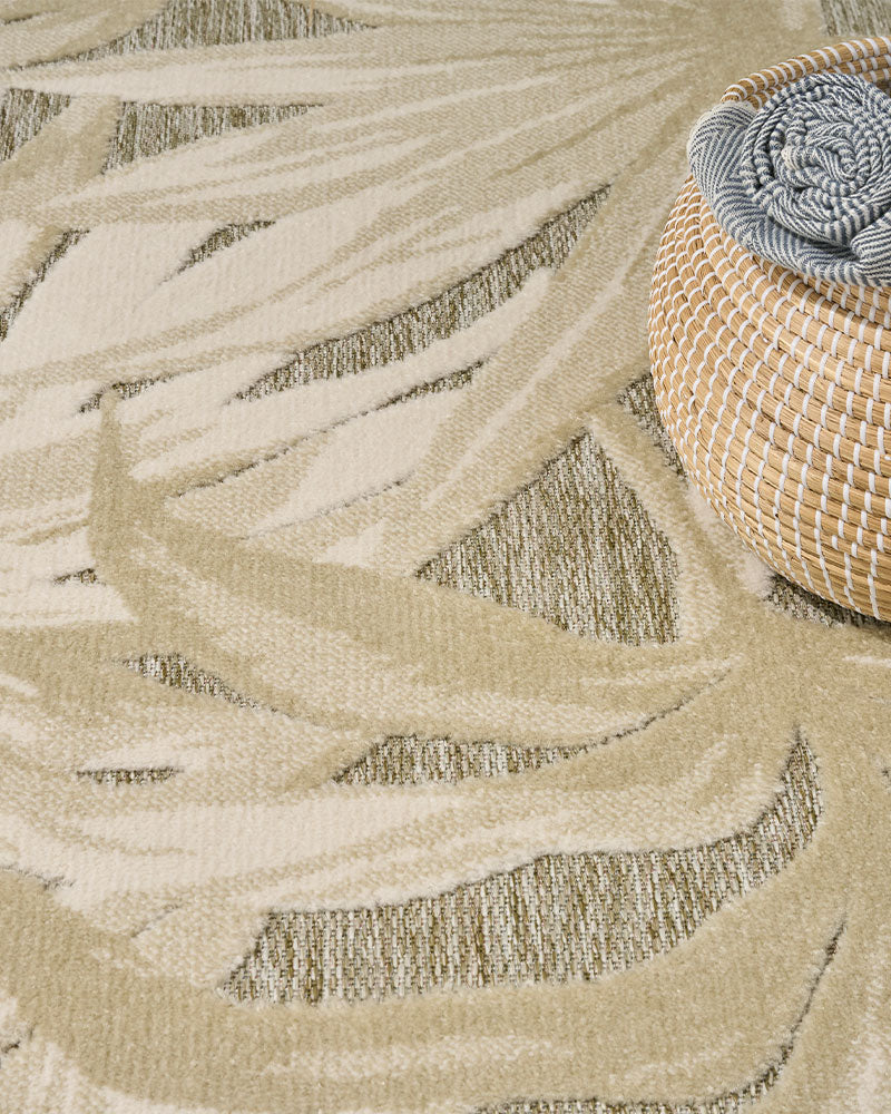 ALOHA ALH43 IVSAG IVORY SAGE GREEN INDOOR OUTDOOR RUG