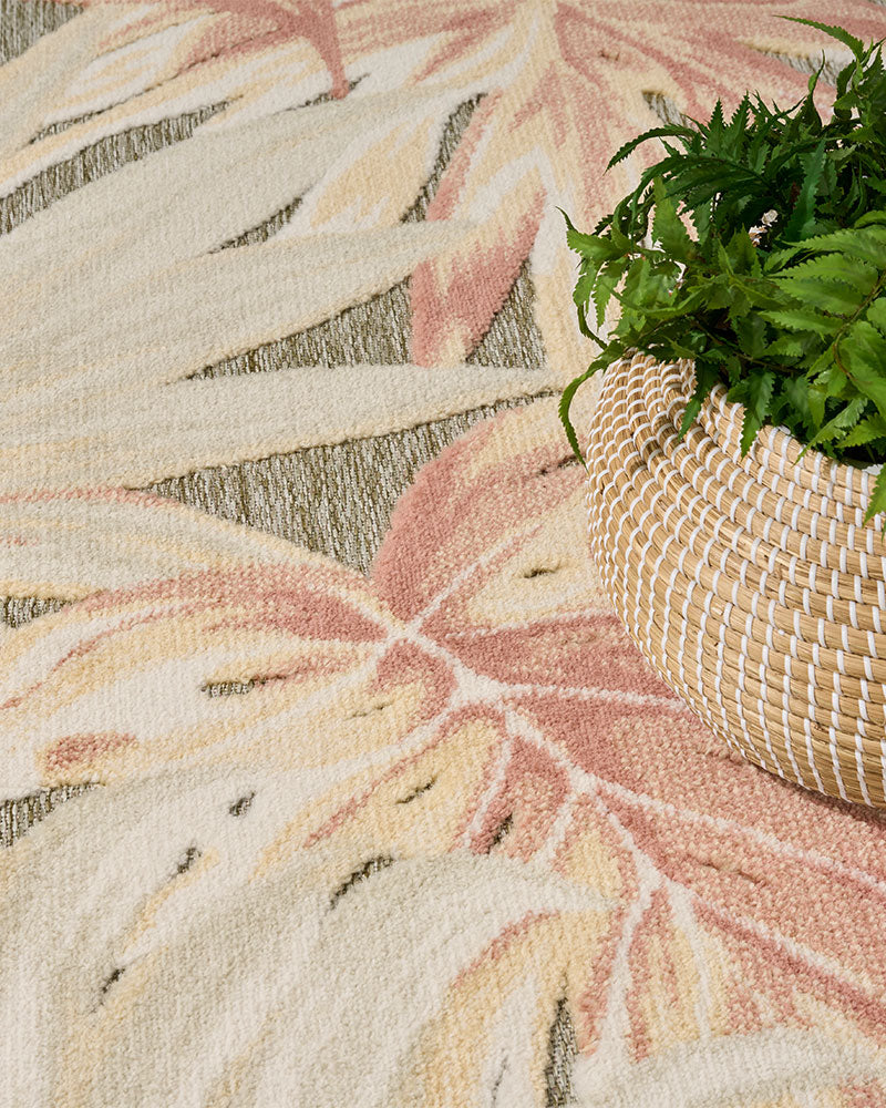 ALOHA ALH43 SAGRS SAGE GREEN ROSE INDOOR OUTDOOR RUG