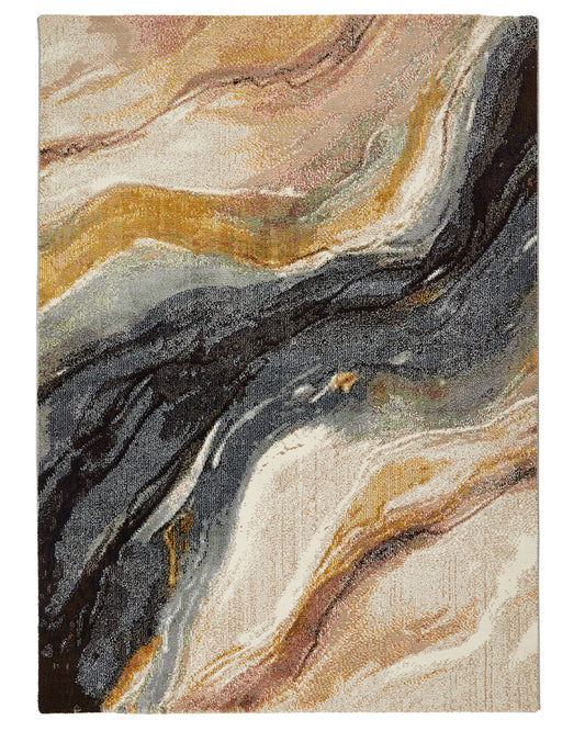 AMARA AMA102 PEARL MIDNIGHT ABSTRACT RUG