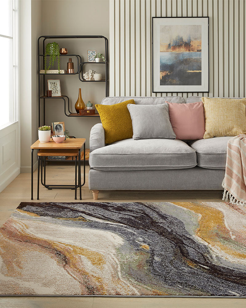 AMARA AMA102 PEARL MIDNIGHT ABSTRACT RUG