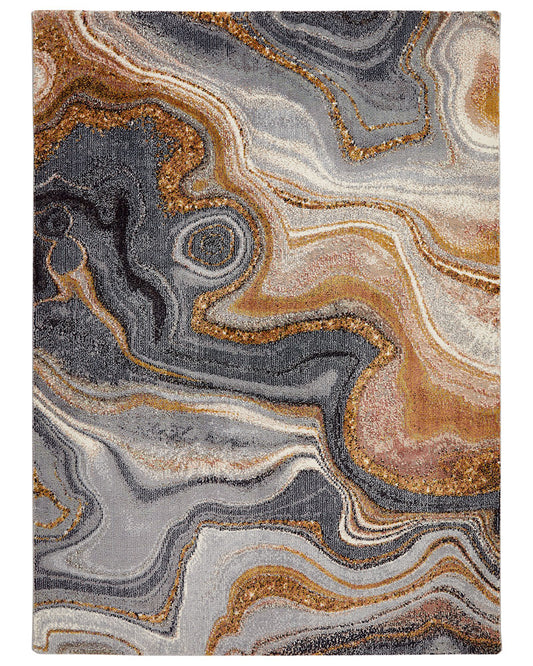 AMARA AMA107 BLUE BRONZE ABSTRACT RUG
