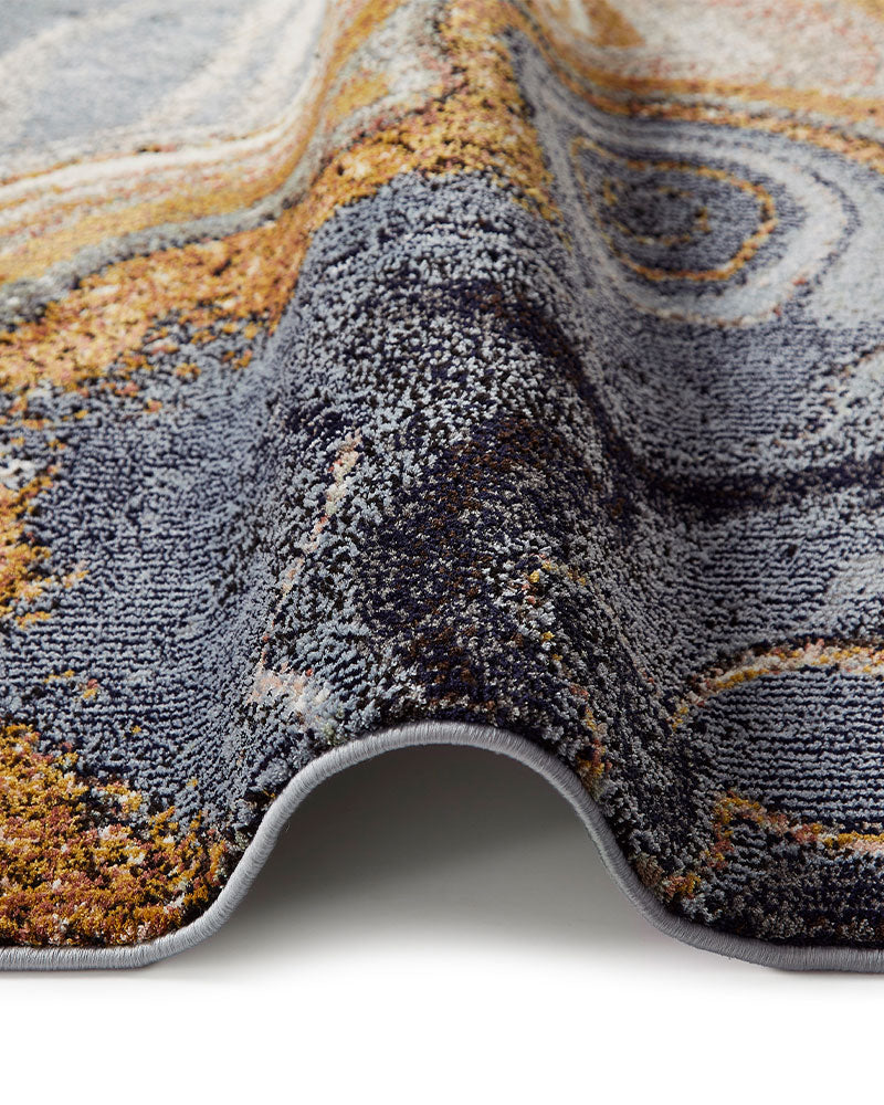 AMARA AMA107 BLUE BRONZE ABSTRACT RUG