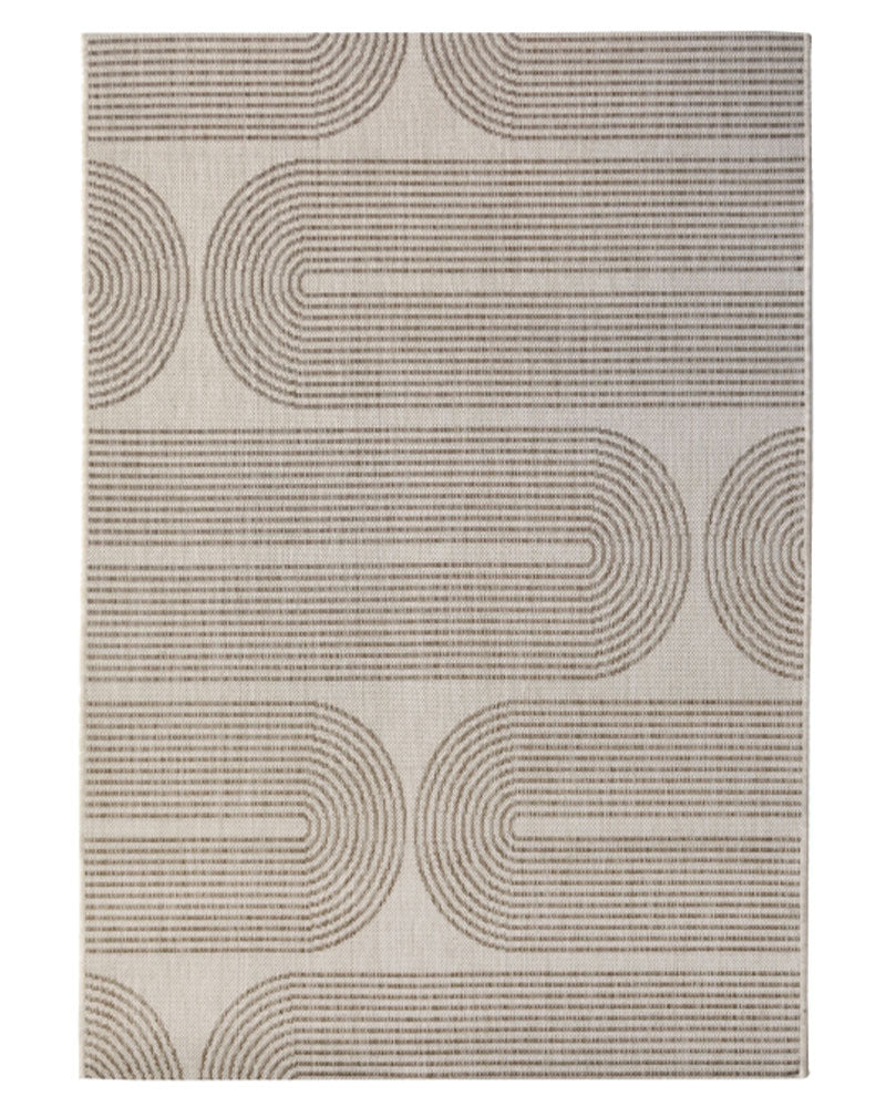 NEUTRAL ARCS INDOOR OUTDOOR FLATWEAVE RUG