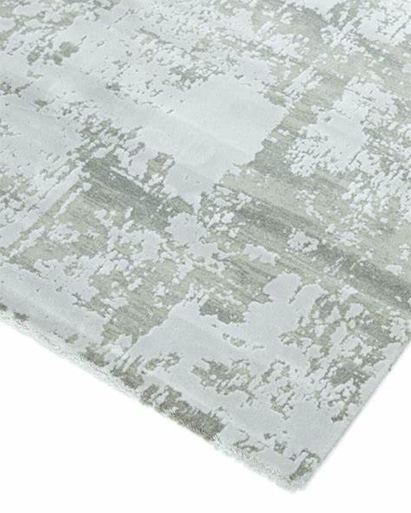 ASTRAL LUXURY VELVET ABSTRACT MARBLE AS13 SILVER RUG