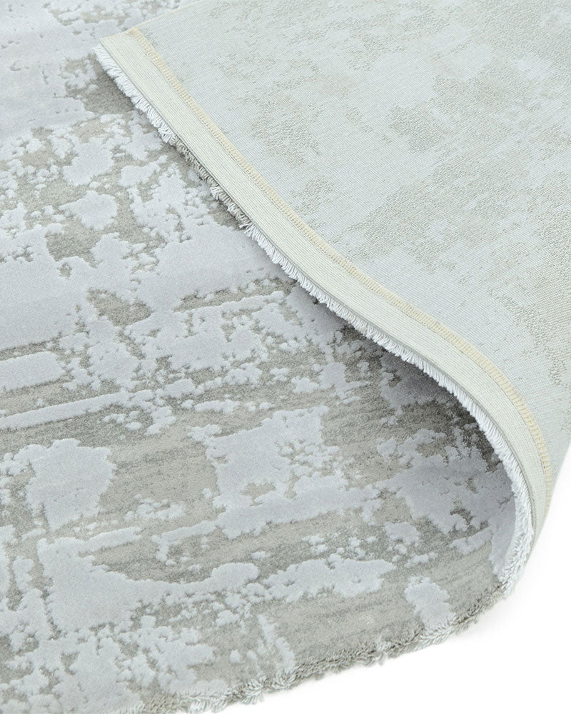 ASTRAL LUXURY VELVET ABSTRACT MARBLE AS13 SILVER RUG